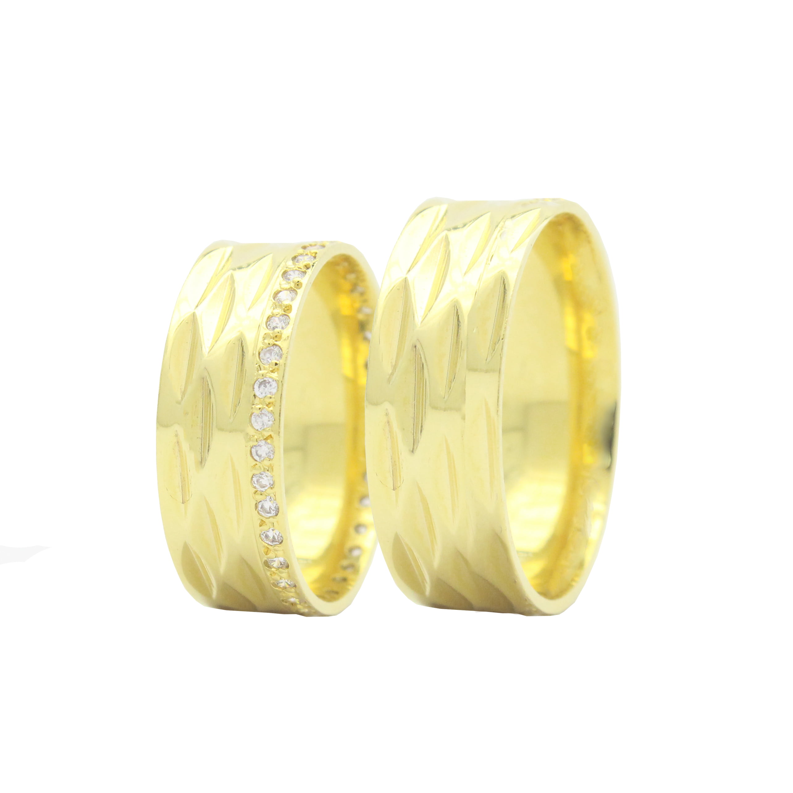 Alianças de casamento Ouro 18k Paris com pedra 4mm (Par) - Joias, Anel,  Brincos, Pingente, Colares